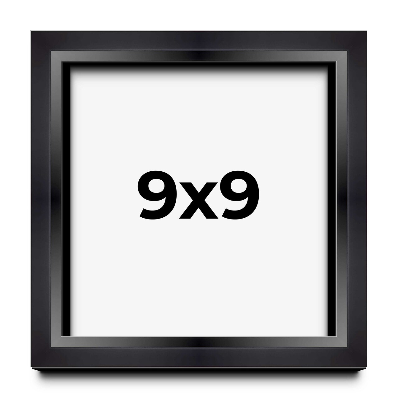 Square Minimalist Shadow Box Black Picture Frame - UV Acrylic, Backing, Hanging Hardware